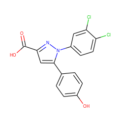 O=C(O)c1cc(-c2ccc(O)cc2)n(-c2ccc(Cl)c(Cl)c2)n1 ZINC000299864460