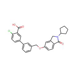 O=C(O)c1cc(-c2cccc(COc3ccc4c(c3)CN(C3CCCC3)C4=O)c2)ccc1Cl ZINC000066113082