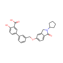 O=C(O)c1cc(-c2cccc(COc3ccc4c(c3)CN(C3CCCC3)C4=O)c2)ccc1O ZINC000095577488