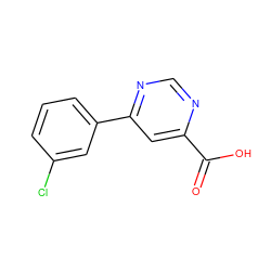 O=C(O)c1cc(-c2cccc(Cl)c2)ncn1 ZINC000068198188