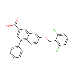 O=C(O)c1cc(-c2ccccc2)c2ccc(OCc3c(Cl)cccc3Cl)cc2c1 ZINC000071329395