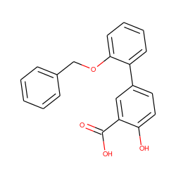 O=C(O)c1cc(-c2ccccc2OCc2ccccc2)ccc1O ZINC000016946006