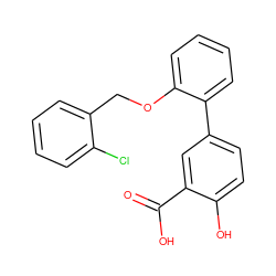 O=C(O)c1cc(-c2ccccc2OCc2ccccc2Cl)ccc1O ZINC000103239705