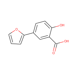 O=C(O)c1cc(-c2ccco2)ccc1O ZINC000016947430