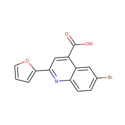 O=C(O)c1cc(-c2ccco2)nc2ccc(Br)cc12 ZINC000000053336