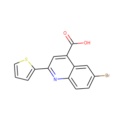 O=C(O)c1cc(-c2cccs2)nc2ccc(Br)cc12 ZINC000000210507