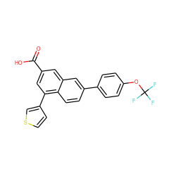 O=C(O)c1cc(-c2ccsc2)c2ccc(-c3ccc(OC(F)(F)F)cc3)cc2c1 ZINC000071317976