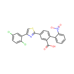 O=C(O)c1cc(-c2nc(-c3cc(Cl)ccc3Cl)cs2)ccc1-c1ccccc1[N+](=O)[O-] ZINC000205027176