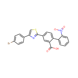 O=C(O)c1cc(-c2nc(-c3ccc(Br)cc3)cs2)ccc1-c1ccccc1[N+](=O)[O-] ZINC000205009045