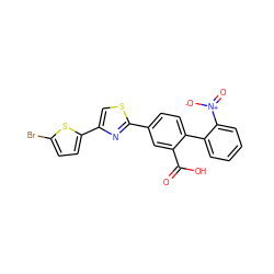 O=C(O)c1cc(-c2nc(-c3ccc(Br)s3)cs2)ccc1-c1ccccc1[N+](=O)[O-] ZINC000204999705