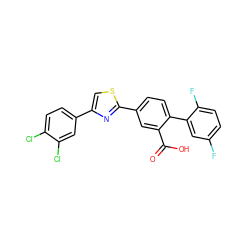 O=C(O)c1cc(-c2nc(-c3ccc(Cl)c(Cl)c3)cs2)ccc1-c1cc(F)ccc1F ZINC000204983182