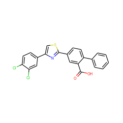 O=C(O)c1cc(-c2nc(-c3ccc(Cl)c(Cl)c3)cs2)ccc1-c1ccccc1 ZINC000219600923