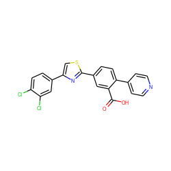 O=C(O)c1cc(-c2nc(-c3ccc(Cl)c(Cl)c3)cs2)ccc1-c1ccncc1 ZINC000219597318