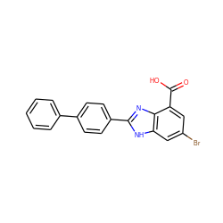 O=C(O)c1cc(Br)cc2[nH]c(-c3ccc(-c4ccccc4)cc3)nc12 ZINC000113981882