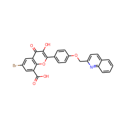 O=C(O)c1cc(Br)cc2c(=O)c(O)c(-c3ccc(OCc4ccc5ccccc5n4)cc3)oc12 ZINC000058568795