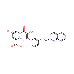 O=C(O)c1cc(Br)cc2c(=O)c(O)c(-c3cccc(OCc4ccc5ccccc5n4)c3)oc12 ZINC000058538144