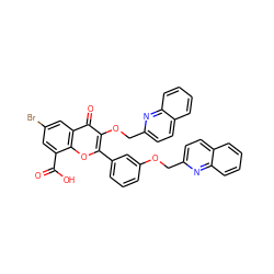 O=C(O)c1cc(Br)cc2c(=O)c(OCc3ccc4ccccc4n3)c(-c3cccc(OCc4ccc5ccccc5n4)c3)oc12 ZINC000058538276