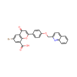 O=C(O)c1cc(Br)cc2c(=O)cc(-c3ccc(OCc4ccc5ccccc5n4)cc3)oc12 ZINC000029220903