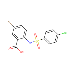 O=C(O)c1cc(Br)ccc1NS(=O)(=O)c1ccc(Cl)cc1 ZINC000000754636