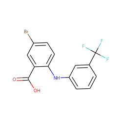 O=C(O)c1cc(Br)ccc1Nc1cccc(C(F)(F)F)c1 ZINC000029133766