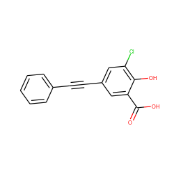 O=C(O)c1cc(C#Cc2ccccc2)cc(Cl)c1O ZINC000064448545