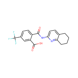 O=C(O)c1cc(C(F)(F)F)ccc1C(=O)Nc1ccc2c(n1)CCCC2 ZINC000103233800