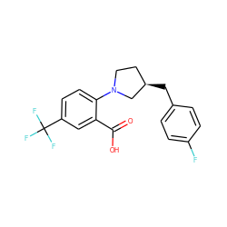 O=C(O)c1cc(C(F)(F)F)ccc1N1CC[C@@H](Cc2ccc(F)cc2)C1 ZINC000103251179