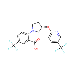 O=C(O)c1cc(C(F)(F)F)ccc1N1CC[C@H](Oc2ccc(C(F)(F)F)cn2)C1 ZINC000103251184