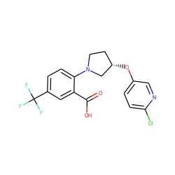 O=C(O)c1cc(C(F)(F)F)ccc1N1CC[C@H](Oc2ccc(Cl)nc2)C1 ZINC000103251186