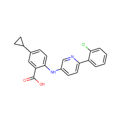 O=C(O)c1cc(C2CC2)ccc1Nc1ccc(-c2ccccc2Cl)nc1 ZINC000043203072