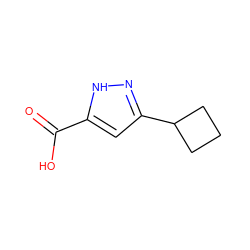 O=C(O)c1cc(C2CCC2)n[nH]1 ZINC000028824278