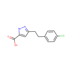 O=C(O)c1cc(CCc2ccc(Cl)cc2)n[nH]1 ZINC000036473265