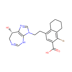 O=C(O)c1cc(CCn2cnc3c2NC=NC[C@@H]3O)c2c(c1Br)CCCC2 ZINC000013861927