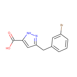 O=C(O)c1cc(Cc2cccc(Br)c2)n[nH]1 ZINC000028948730