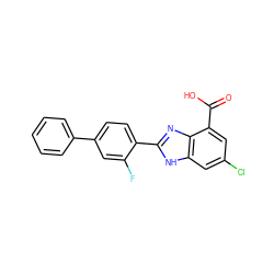 O=C(O)c1cc(Cl)cc2[nH]c(-c3ccc(-c4ccccc4)cc3F)nc12 ZINC000113983637