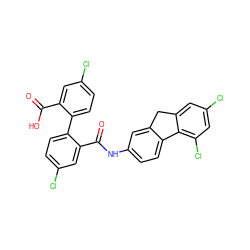 O=C(O)c1cc(Cl)ccc1-c1ccc(Cl)cc1C(=O)Nc1ccc2c(c1)Cc1cc(Cl)cc(Cl)c1-2 ZINC000001719583