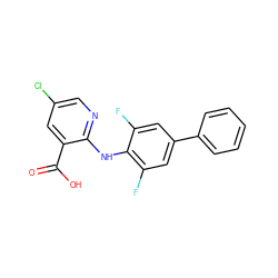 O=C(O)c1cc(Cl)cnc1Nc1c(F)cc(-c2ccccc2)cc1F ZINC000103297017