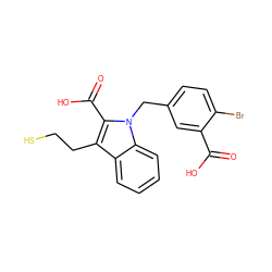 O=C(O)c1cc(Cn2c(C(=O)O)c(CCS)c3ccccc32)ccc1Br ZINC000003816720