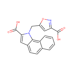 O=C(O)c1cc(Cn2c(C(=O)O)cc3ccc4ccccc4c32)on1 ZINC000062260394