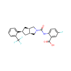 O=C(O)c1cc(F)ccc1NC(=O)N1C[C@H]2C[C@@H](c3ccccc3C(F)(F)F)C[C@H]2C1 ZINC000299831965