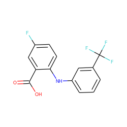 O=C(O)c1cc(F)ccc1Nc1cccc(C(F)(F)F)c1 ZINC000029133824