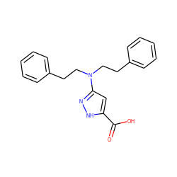 O=C(O)c1cc(N(CCc2ccccc2)CCc2ccccc2)n[nH]1 ZINC000043025073