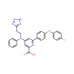 O=C(O)c1cc(N(CCc2nn[nH]n2)c2ccccc2)cc(-c2ccc(Oc3ccc(F)cc3)cc2)n1 ZINC000114592002