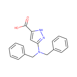 O=C(O)c1cc(N(Cc2ccccc2)Cc2ccccc2)n[nH]1 ZINC000043077750