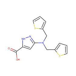 O=C(O)c1cc(N(Cc2cccs2)Cc2cccs2)n[nH]1 ZINC000043078055