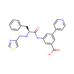 O=C(O)c1cc(NC(=O)[C@H](Cc2ccccc2)NCc2cscn2)cc(-c2ccncc2)c1 ZINC000084688485