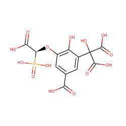 O=C(O)c1cc(O[C@H](C(=O)O)P(=O)(O)O)c(O)c(C(O)(C(=O)O)C(=O)O)c1 ZINC000026733866