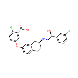 O=C(O)c1cc(Oc2ccc3c(c2)C[C@@H](NC[C@H](O)c2cccc(Cl)c2)CC3)ccc1Cl ZINC000040973543