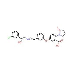 O=C(O)c1cc(Oc2cccc(CCNC[C@H](O)c3cccc(Cl)c3)c2)ccc1N1CCCC1=O ZINC000040936884