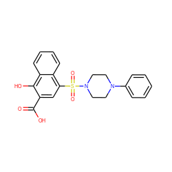 O=C(O)c1cc(S(=O)(=O)N2CCN(c3ccccc3)CC2)c2ccccc2c1O ZINC000653737651